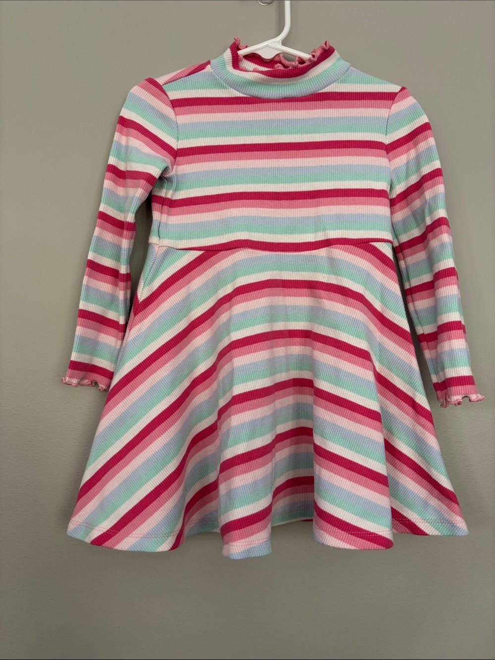 Janie and Jack Pink Multi Striped Long-Sleeve Dress